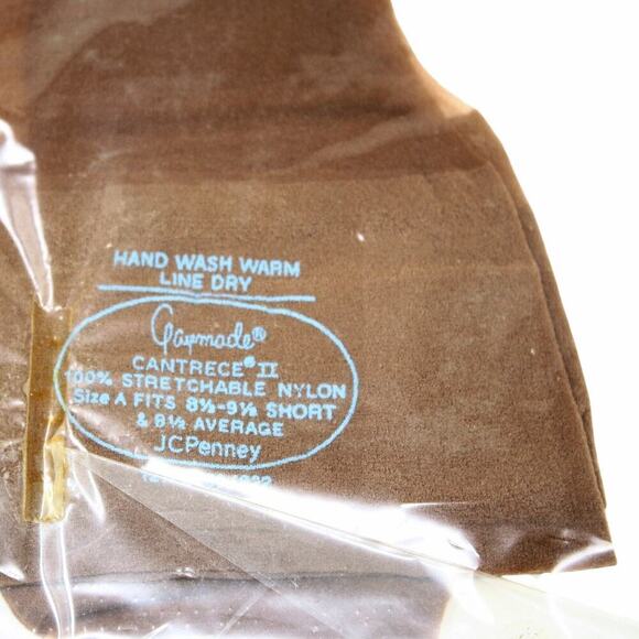 Vintage Nylon Stockings Cantrece Gaymode 1 Pair Suntan A 8 1/2 Average - Hey Viv - Picture 4 of 6